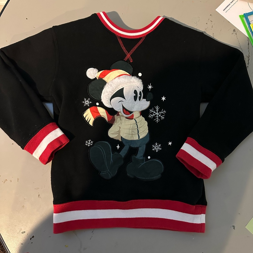 Disney Black Mickey sweatshirt with Red and White Accents